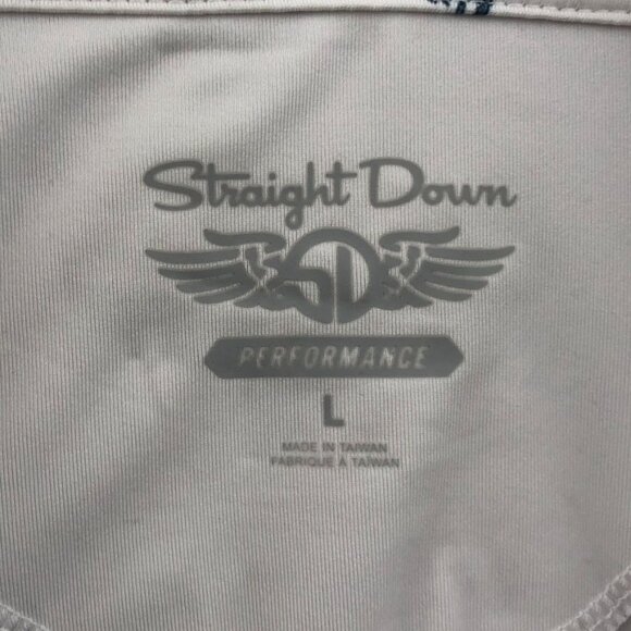 Straight Down Performance Polo Shirt Mend Large Short Sleeve Casual Whilte - Picture 3 of 10